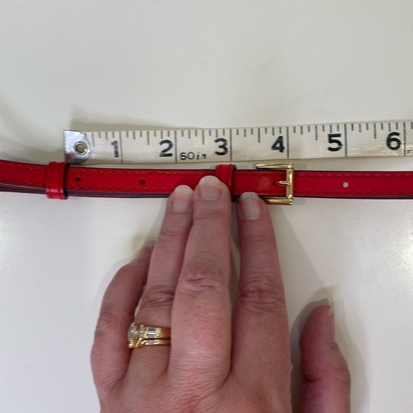 Michael Kors Crossbody Camera‎ Bag Leather Bright Red Gold Chain - Picture 16 of 16